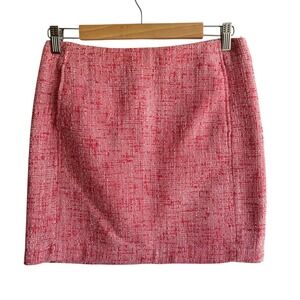 Joe Fresh Tweed Mini Skirt Coral Career Preppy Academia  Classic Size 2 Business